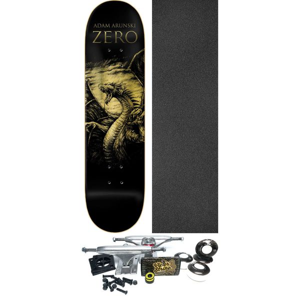Zero Skateboards Adam Arunski Dragon Gold Skateboard Deck - 8.5" x 32.3" - Complete Skateboard Bundle